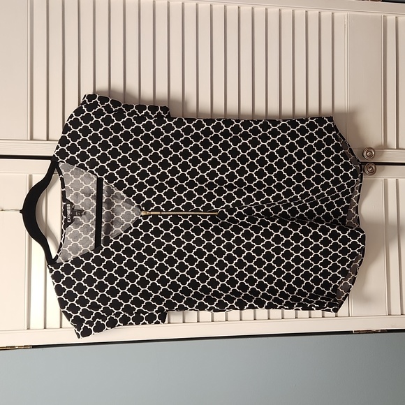 Express Rolled Sleeve Zipper Blouse - Picture 1 of 1